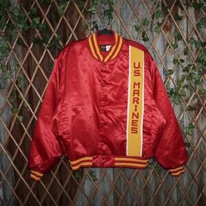 XL - Vintage Y2K US Marine stripe satin 80s swingster jacket